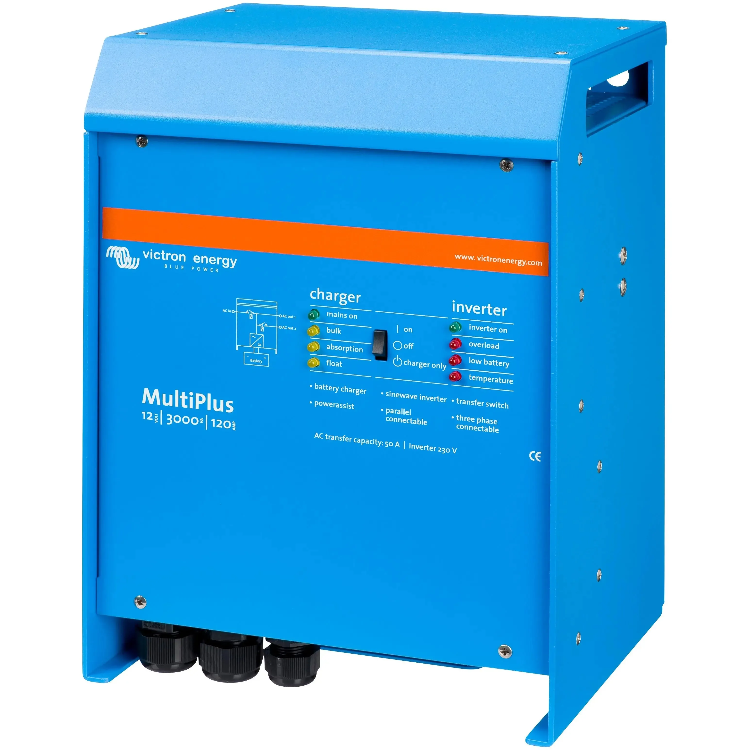 Victron MultiPlus 3000VA/12V/120A-50/230V VE.Bus Inverter/Charger [EU Model]