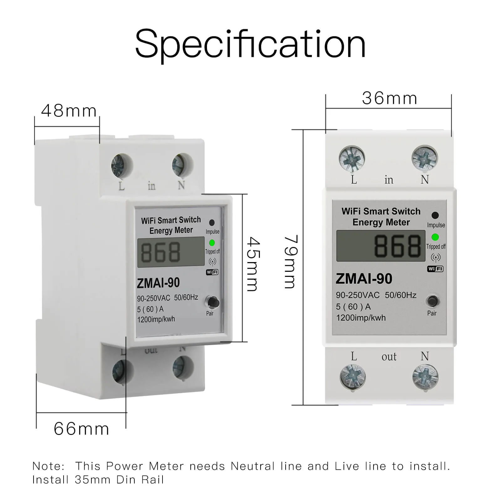 WiFi Smart  Power Consumption Energy Monitoring Meter 110V/220V