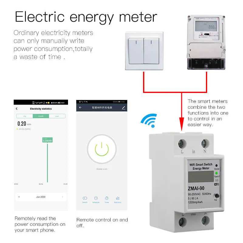 WiFi Smart  Power Consumption Energy Monitoring Meter 110V/220V