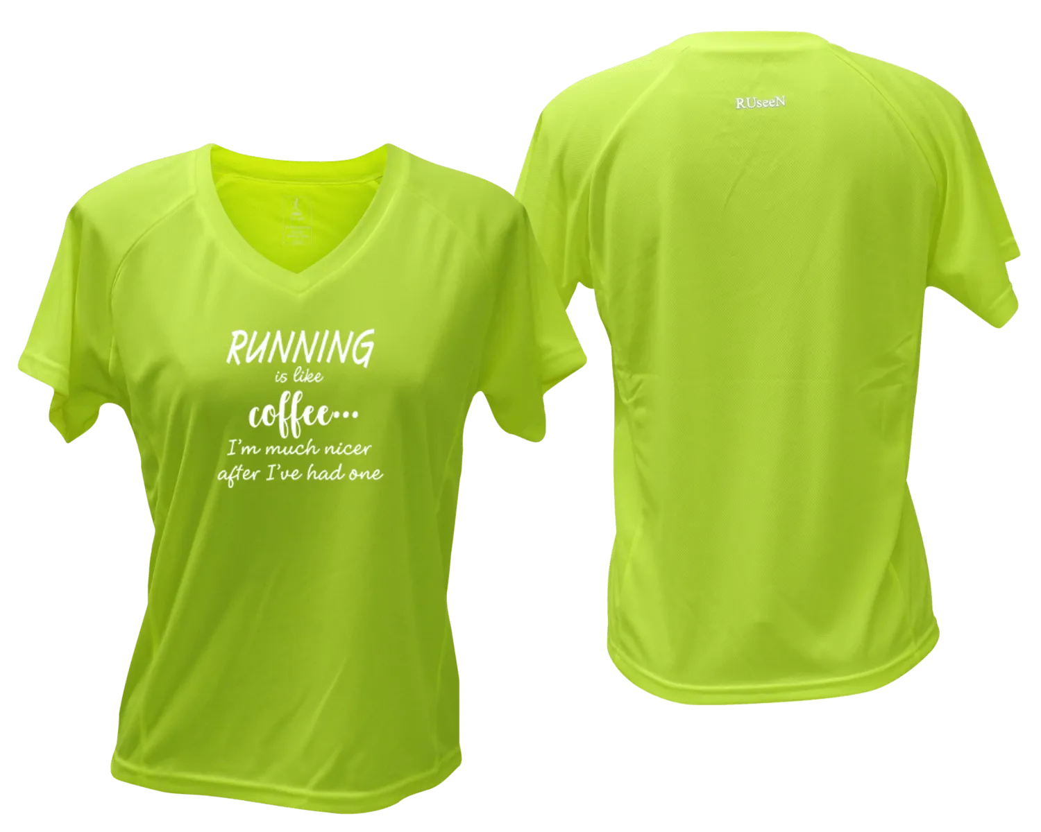 Women's Reflective Short Sleeve Shirt - Running is Like Coffee