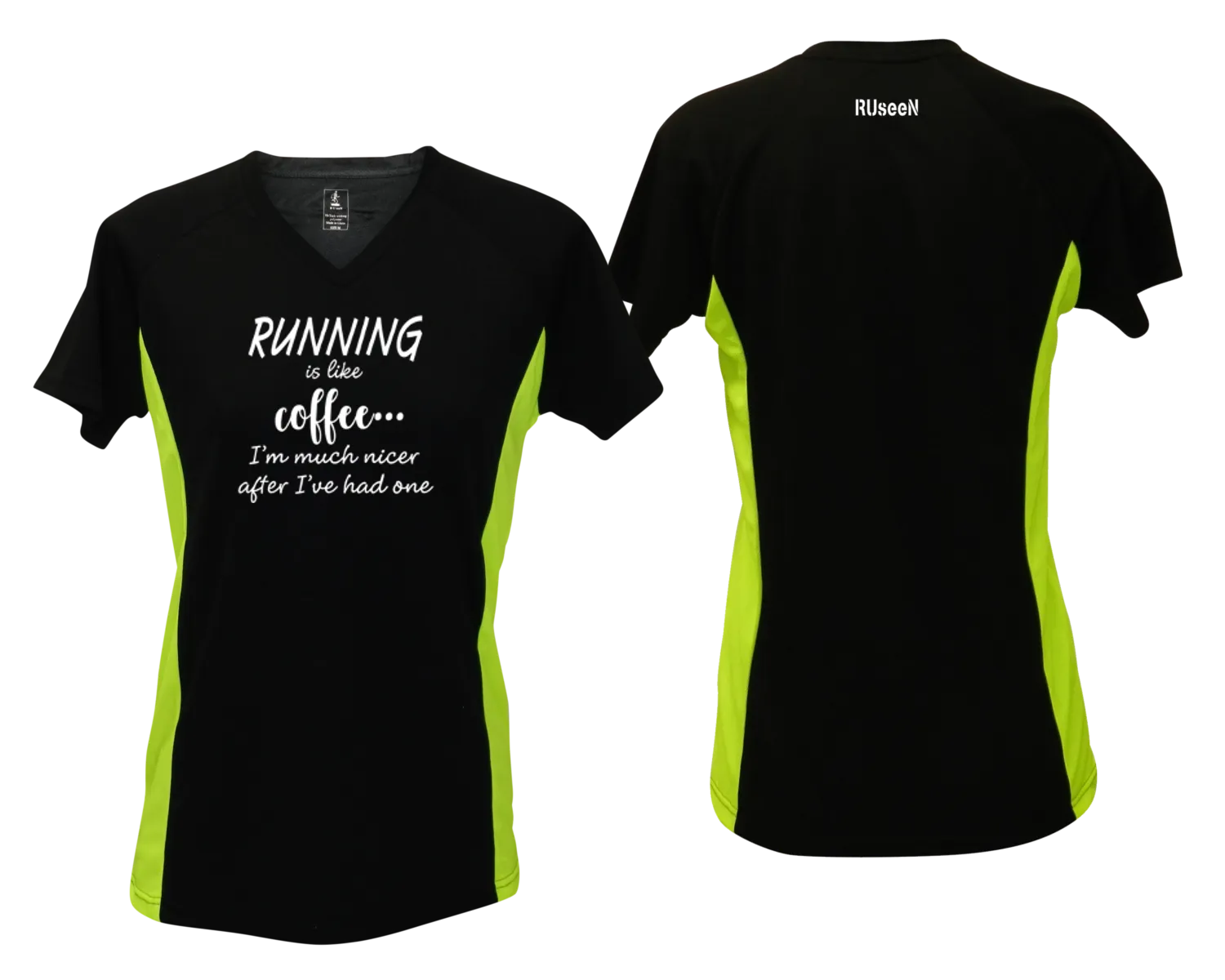 Women's Reflective Short Sleeve Shirt - Running is Like Coffee