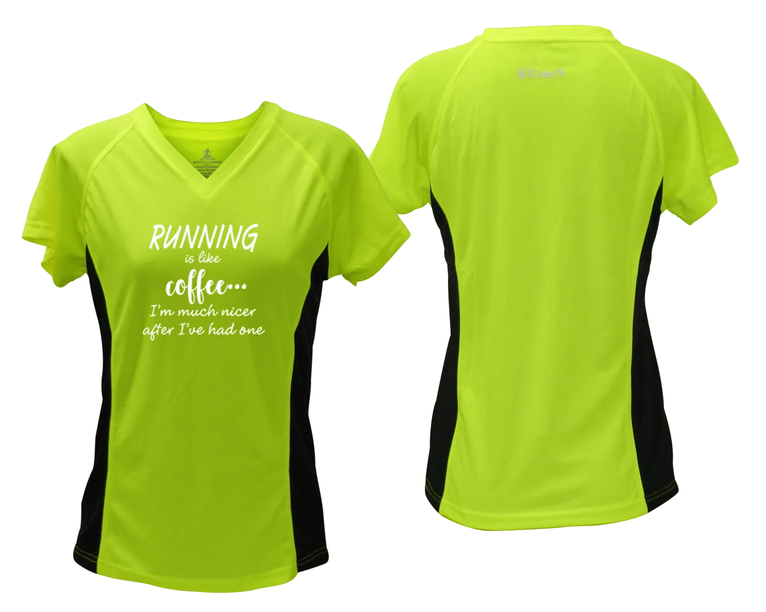 Women's Reflective Short Sleeve Shirt - Running is Like Coffee